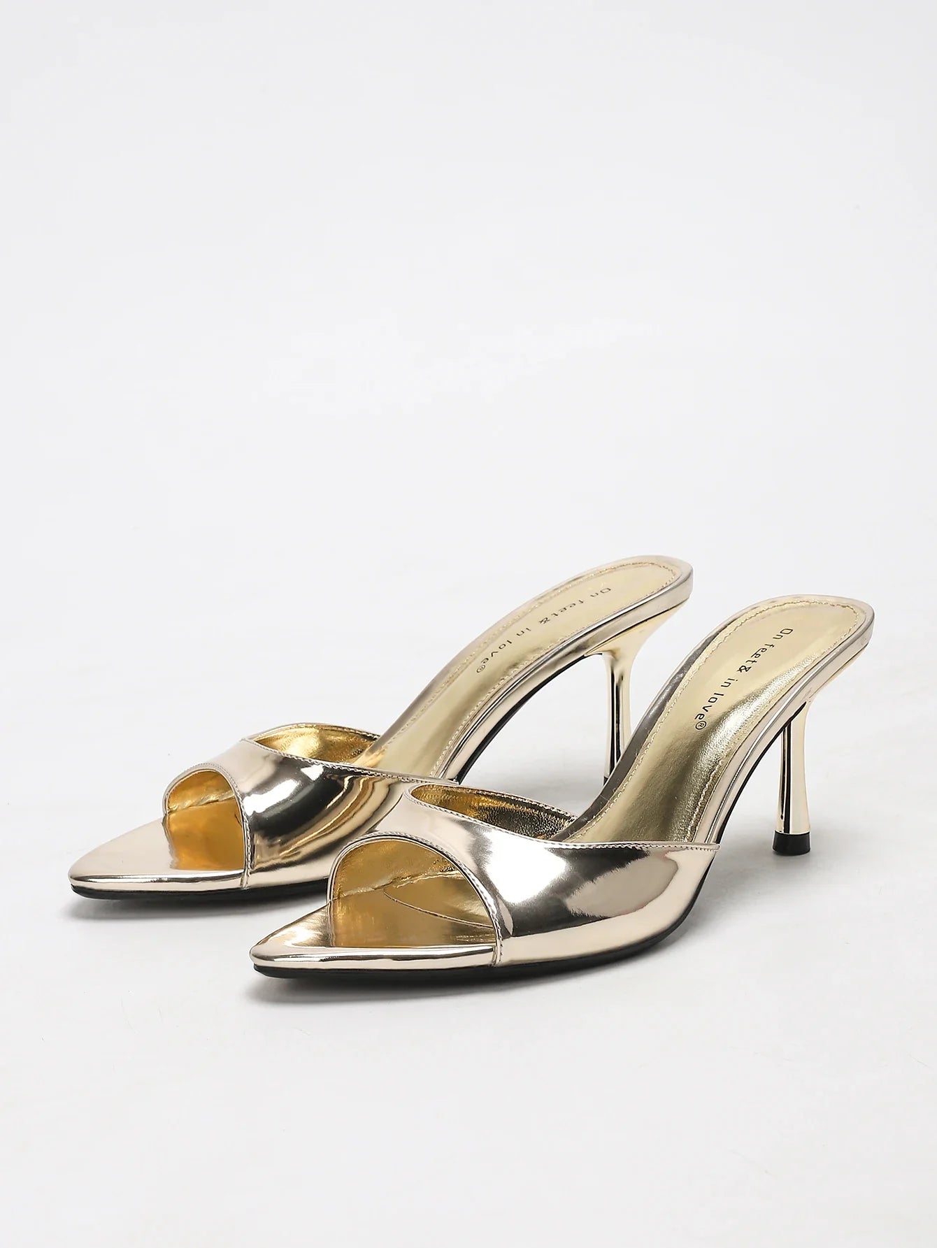 fashionable elegant one-word strap shallow open-toe cool slippers thin high-heeled sandals