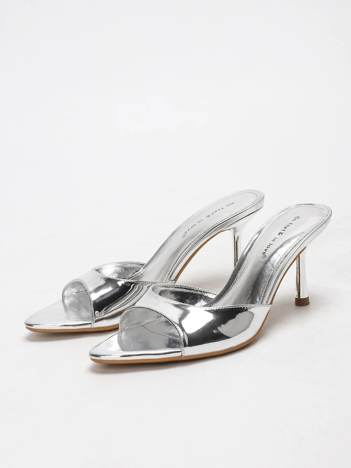fashionable elegant one-word strap shallow open-toe cool slippers thin high-heeled sandals