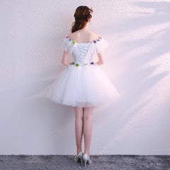 Beautiful White Tulle Short Homecoming Dress