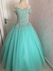 Vestido de fiesta glamuroso con lentejuelas y hombros descubiertos, estilo corazón 