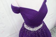 Dark Purple Tulle Long Prom Dresses