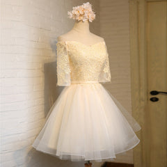 Adorable Knee Length Tulle with Lace Applique Party Dress
