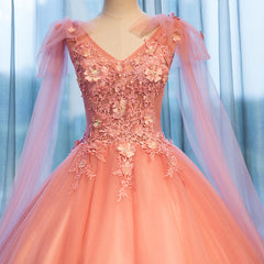 Pink Sweet 16 Formal Tull Gown with Lace