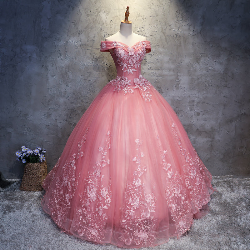 Charming Ball Gown Off-The-Shoulder Tulle Sweet 16 Dress