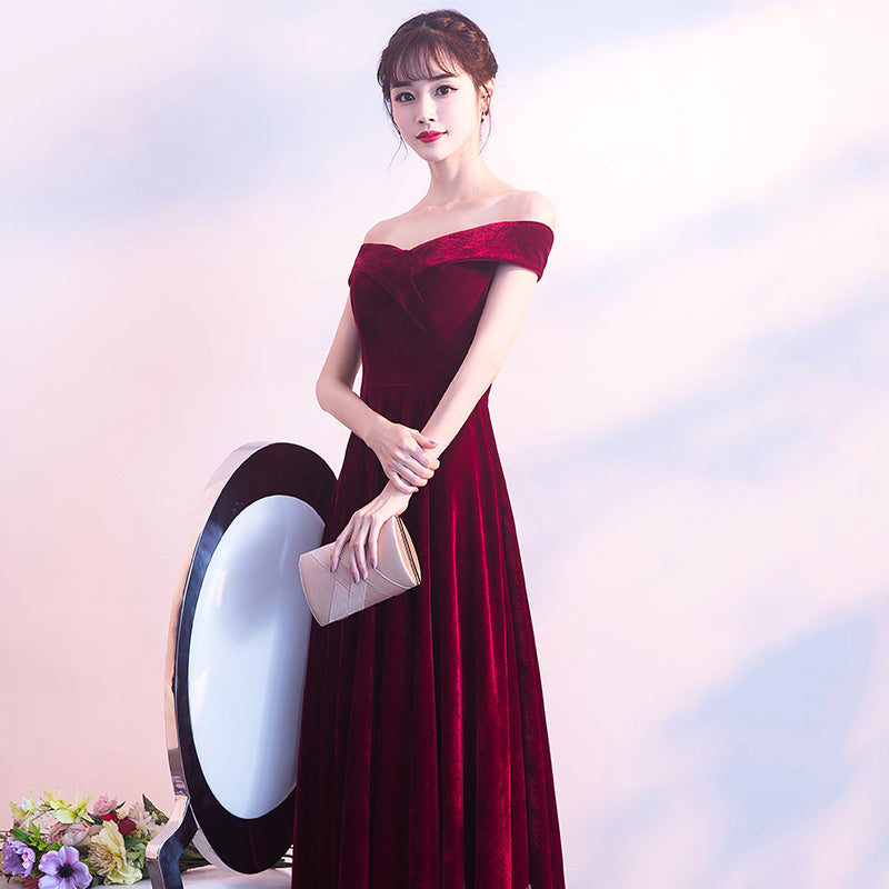 Beautiful Red Velvet Prom Dress