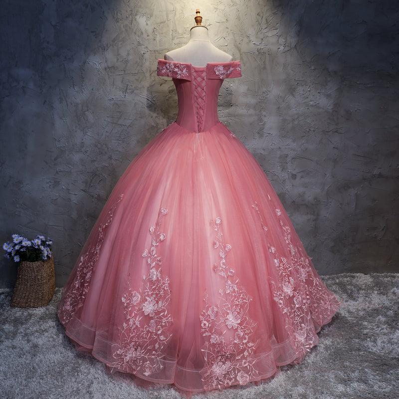 Charming Ball Gown Off-The-Shoulder Tulle Sweet 16 Dress