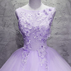 Vestido de fiesta de tul lavanda con flores para quinceañeras 