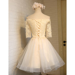 Adorable Knee Length Tulle with Lace Applique Party Dress