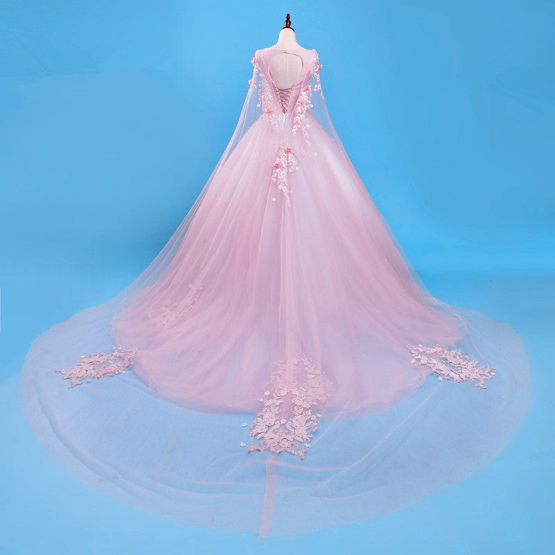Hermosos vestidos formales largos con flores rosas 