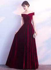 Beautiful Red Velvet Prom Dress