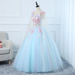 Lovely Light Blue Tulle PLong Formal Gown Party Dress