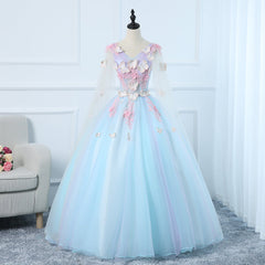 Lovely Light Blue Tulle PLong Formal Gown Party Dress