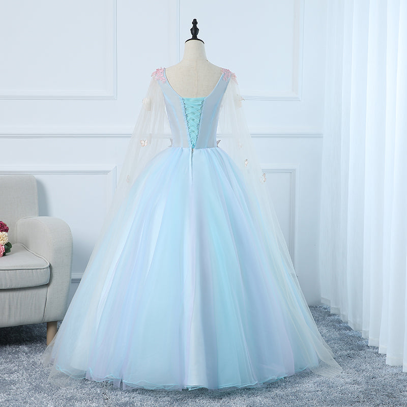 Lovely Light Blue Tulle PLong Formal Gown Party Dress