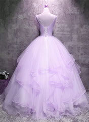 Vestido de fiesta de tul lavanda con flores para quinceañeras 