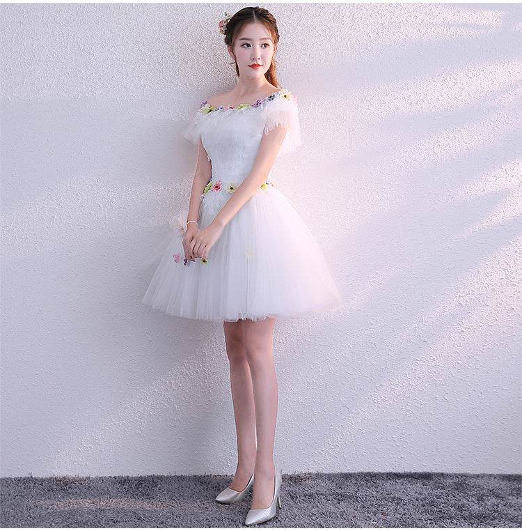 Beautiful White Tulle Short Homecoming Dress