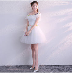 Beautiful White Tulle Short Homecoming Dress