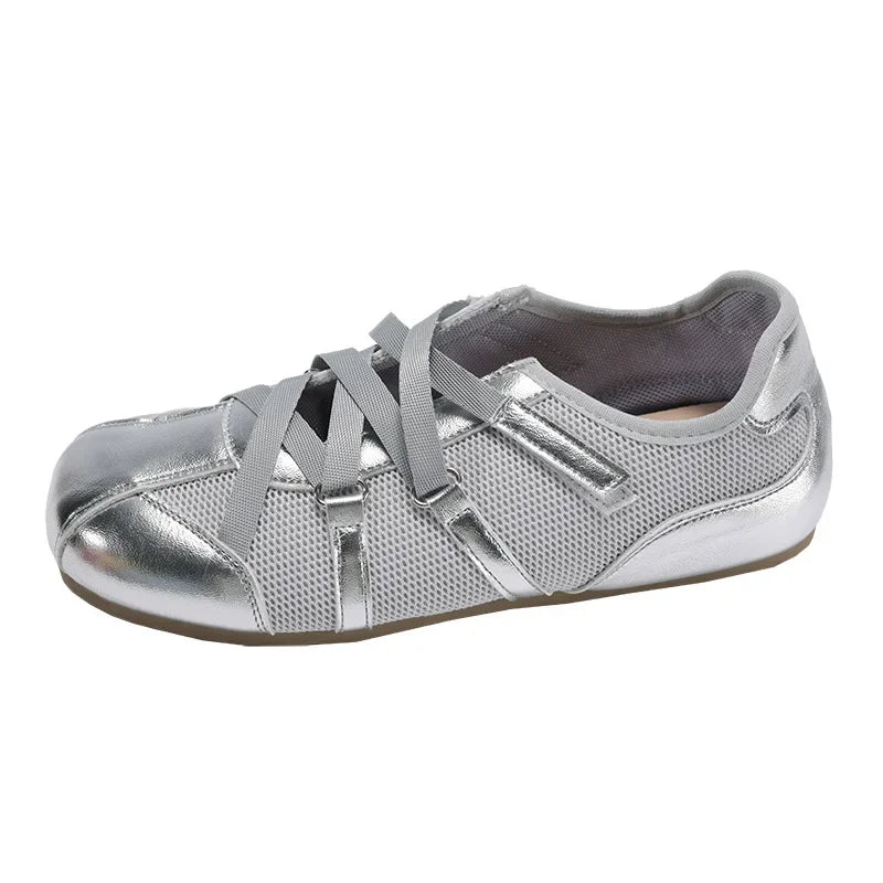 Trendy Best - Selling Silver Strappy Sneakers