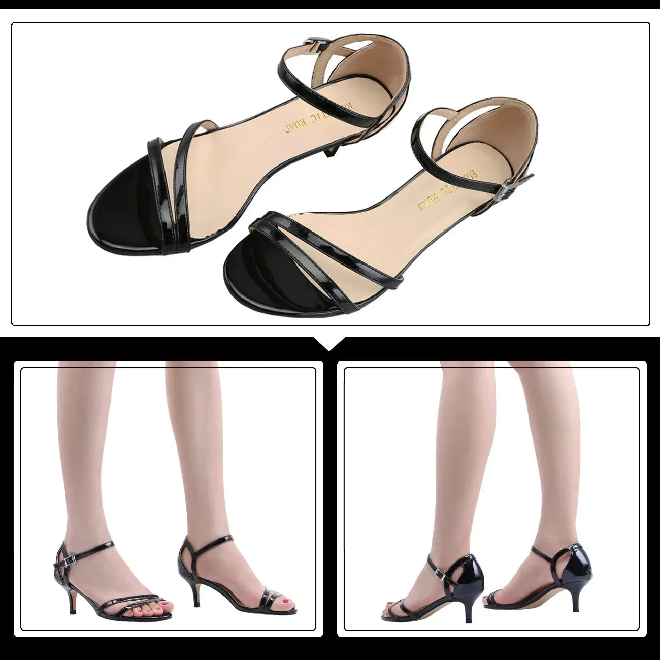 Ankle Strap Sandals 5cm Low Heeled Open Toe Stilettos Sexy High Heels Pumps Dress Party Red Wedding Shoes