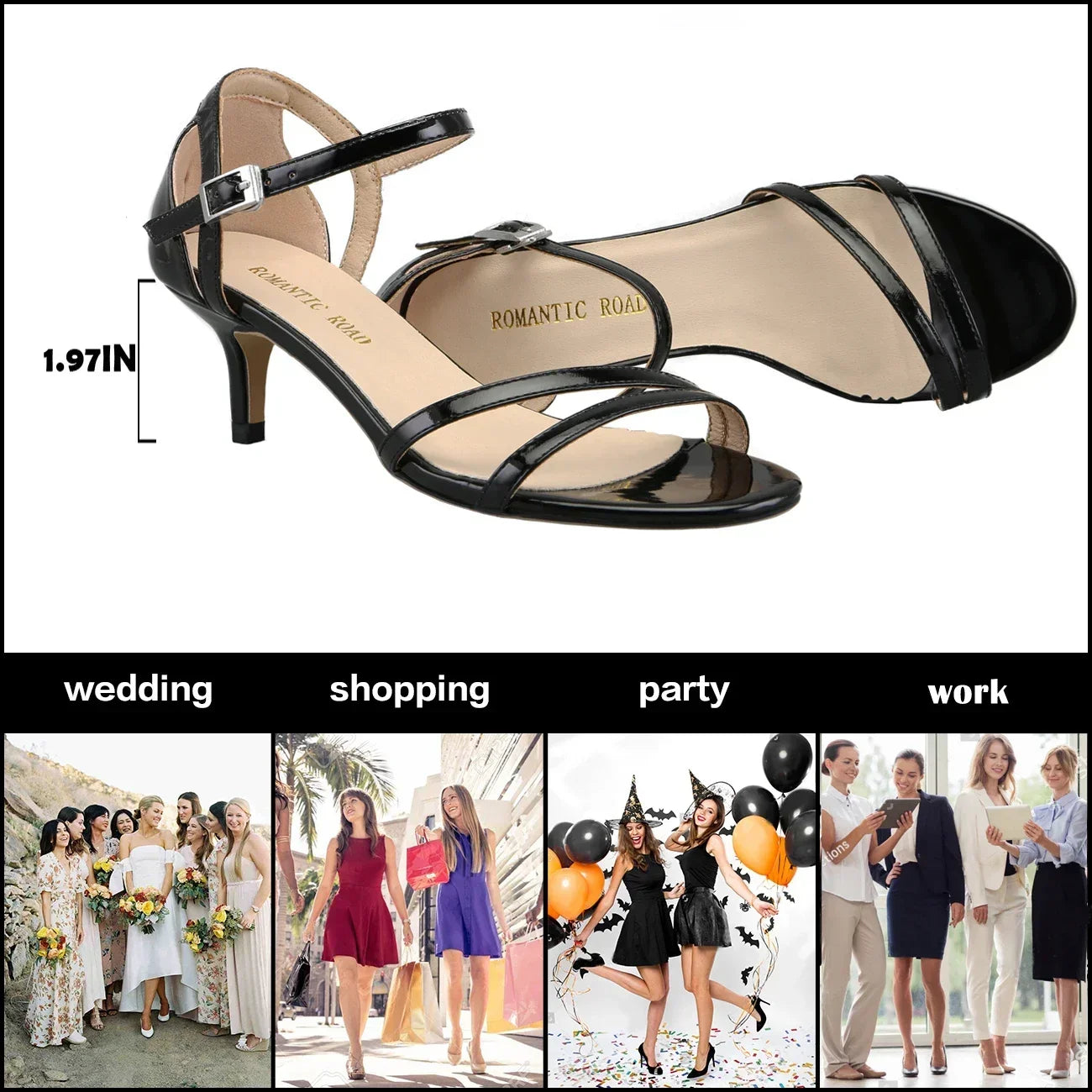 Ankle Strap Sandals 5cm Low Heeled Open Toe Stilettos Sexy High Heels Pumps Dress Party Red Wedding Shoes