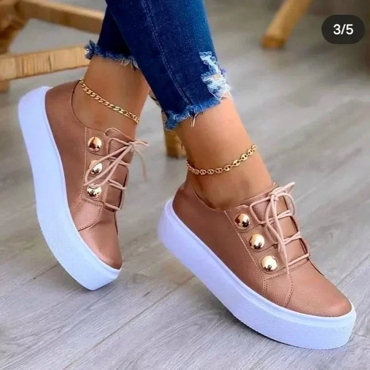 Casual Sneakers Woman Leather PU Sneakers Female Platform Vulcanize Shoes Zapatillas De Mujer