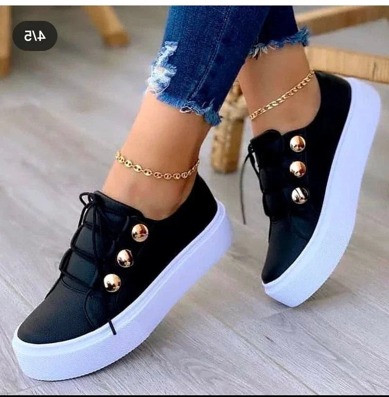 Casual Sneakers Woman Leather PU Sneakers Female Platform Vulcanize Shoes Zapatillas De Mujer