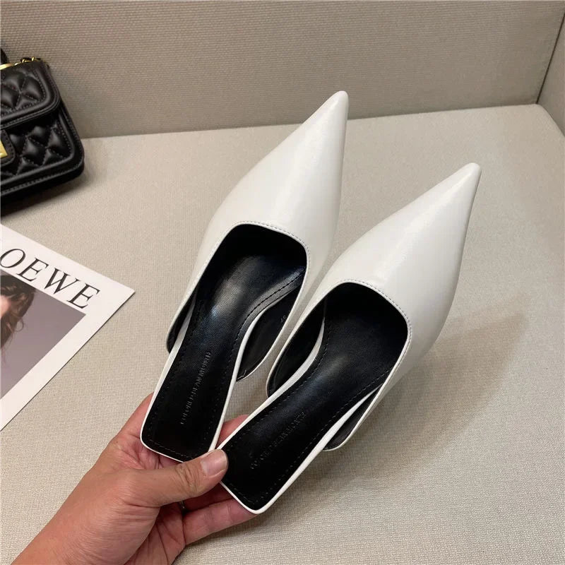Casual Solid Color Heels String Bead Sandals Woman Pantofle Shale Female Beach Luxury Soft Flat Sabot Slippers
