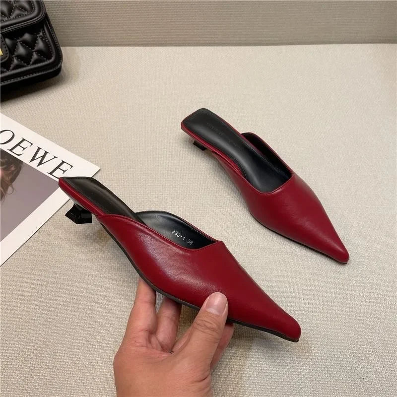 Casual Solid Color Heels String Bead Sandals Woman Pantofle Shale Female Beach Luxury Soft Flat Sabot Slippers