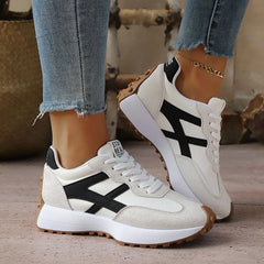 Causal Sneakers Autumn Platform Walking Shoes Woman Lace Up Sports Shoes Non-slip Running Shoes