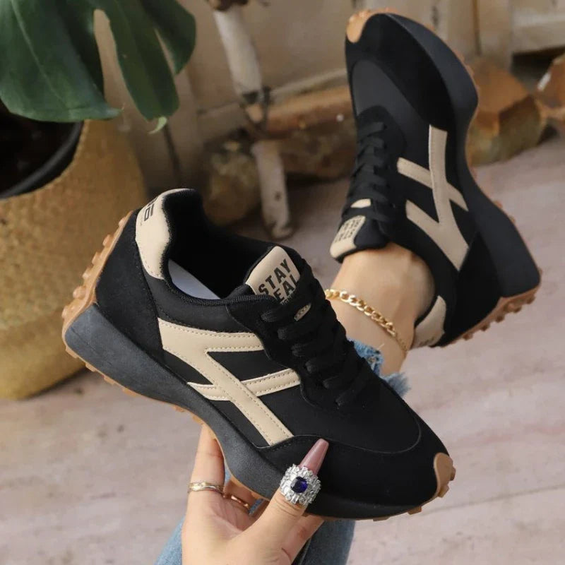 Causal Sneakers Autumn Platform Walking Shoes Woman Lace Up Sports Shoes Non-slip Running Shoes