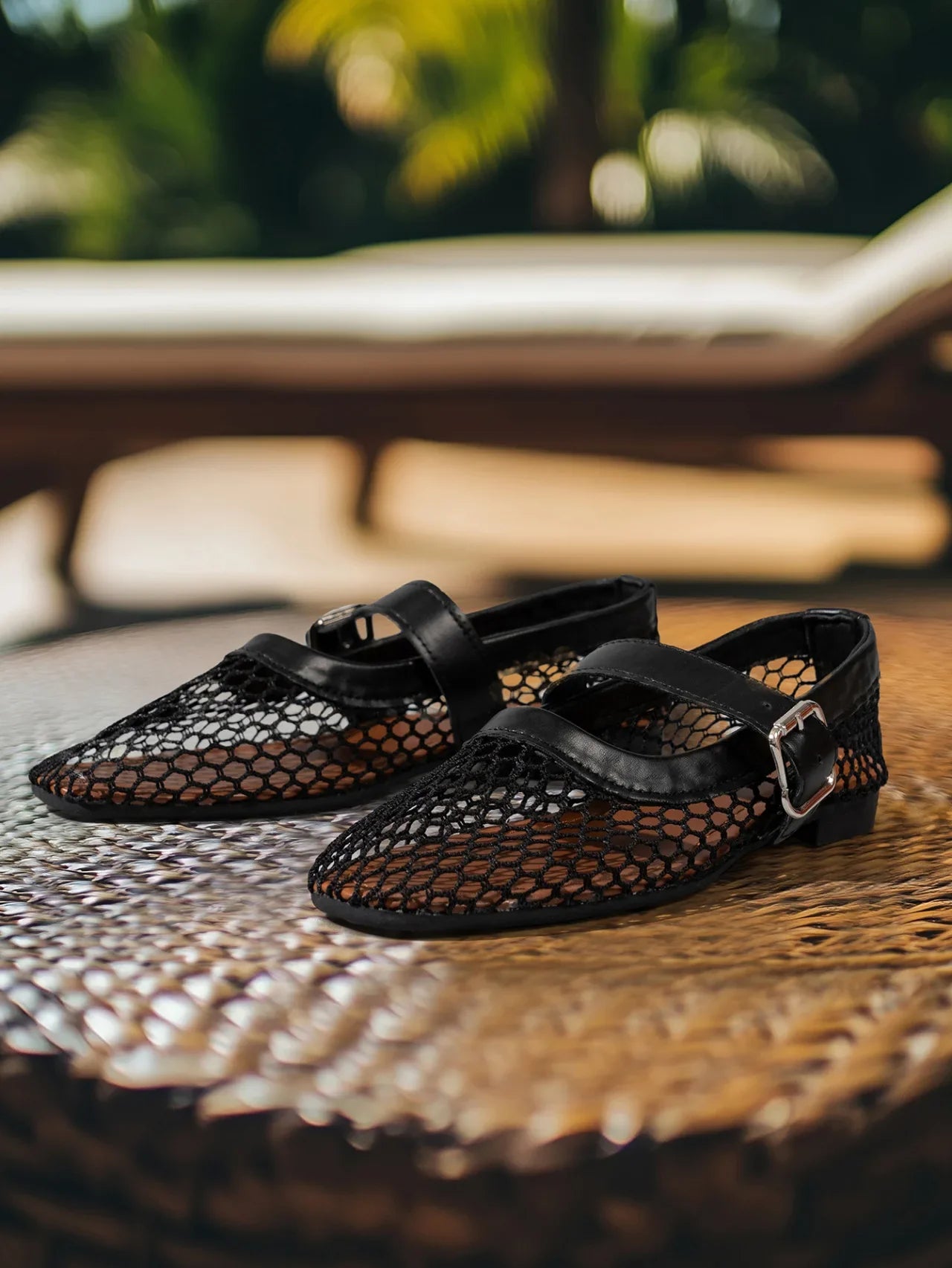 Mesh Ballet Flats Fishnet Ballerina Flats Comfortable Round Toe Ballet Shoes Breathable Casual Walking Shoes Commuting