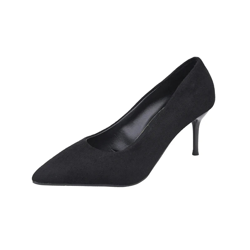 Mid Heeled Sandals Black 6-8-10cm Pointed Thin Heeled Baotou Banquet High Heeled Shoes Womens Shoes Tacones Mujer