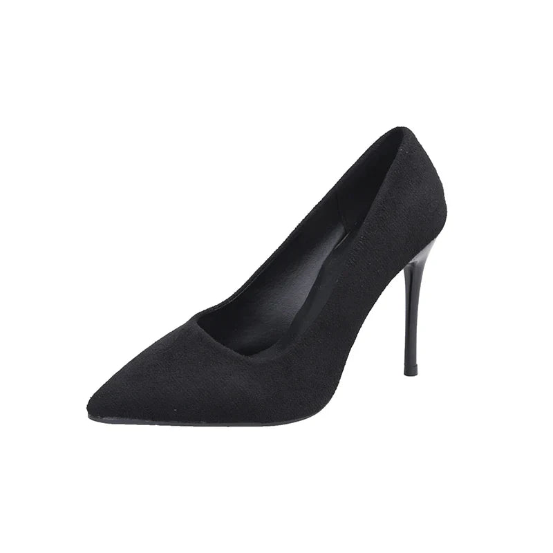 Mid Heeled Sandals Black 6-8-10cm Pointed Thin Heeled Baotou Banquet High Heeled Shoes Womens Shoes Tacones Mujer