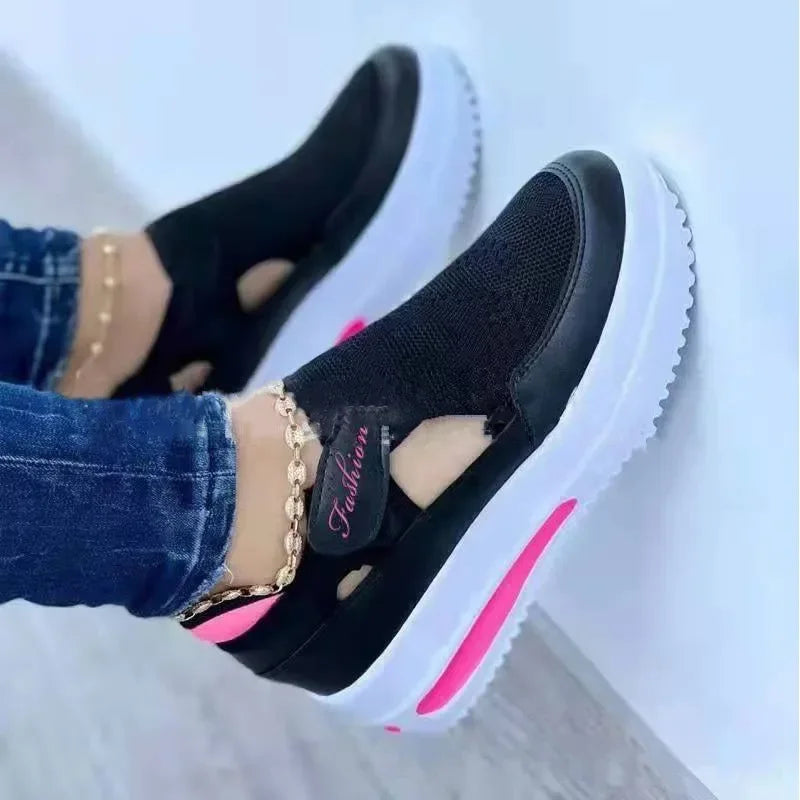 Platform Sneakers Woman Breathable Mesh Wedge Casual Sport Shoes Size 43 Female Non Slip Vulcanize Shoes