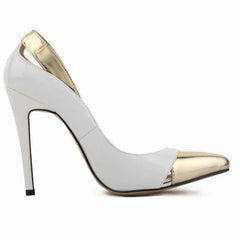 Pumps 11cm Patent Leather Mix Color Pointed Toe Ship-on Thin High Heels Shallow Party Red Wedding Shoes