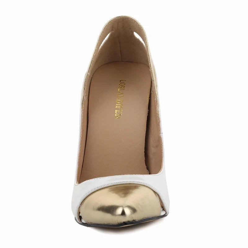 Pumps 11cm Patent Leather Mix Color Pointed Toe Ship-on Thin High Heels Shallow Party Red Wedding Shoes