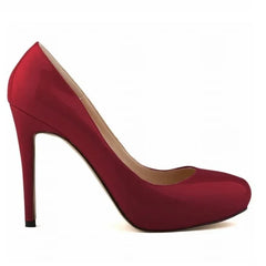 Pumps Sexy 11cm Shallow Patent Leather Round Toe Platform High Heels Lady Office Party Wedding Shoes Large Size 43