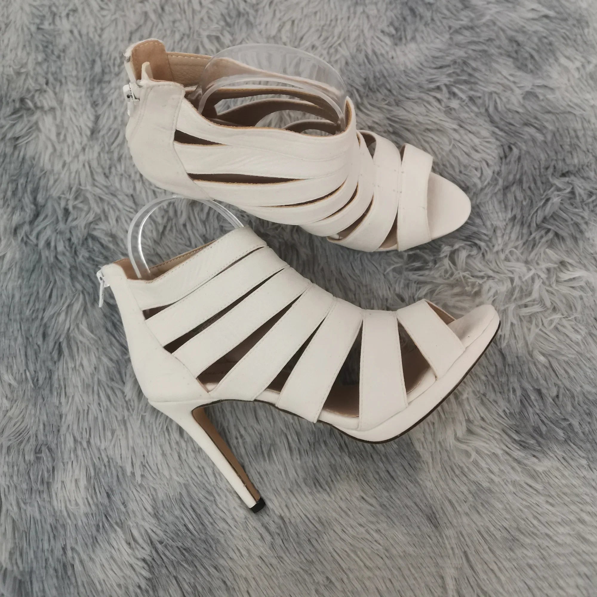 Sandals Show Sexy High Heels Platform Pumps Peep Toe Stilettos Casual White Red Party Wedding Shoes Plus Size 42