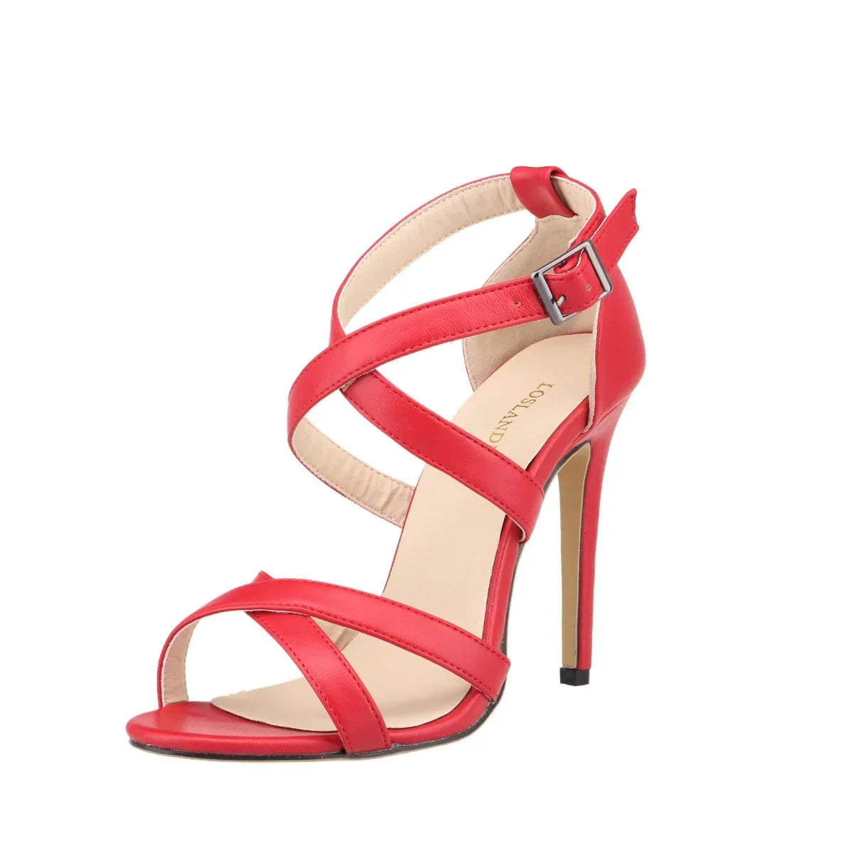 Sandals Runway Ankle Strap Stripper High Heels Dress Cross Stilettos Party Red Wedding Shoes