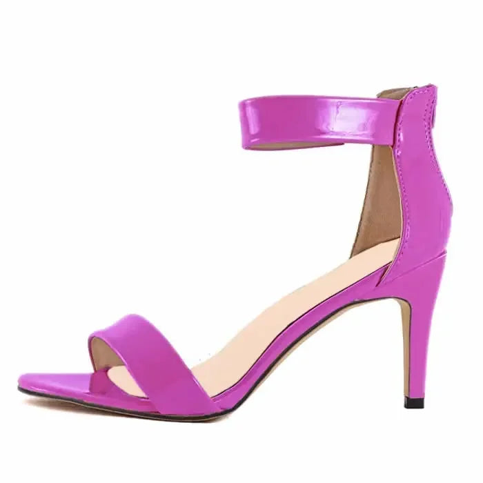 Sandals Stilettos 9cm Sexy Open Toe High Heels Buckle Thin Heel Ankle Strap Pumps Party Dress Wedding Shoes