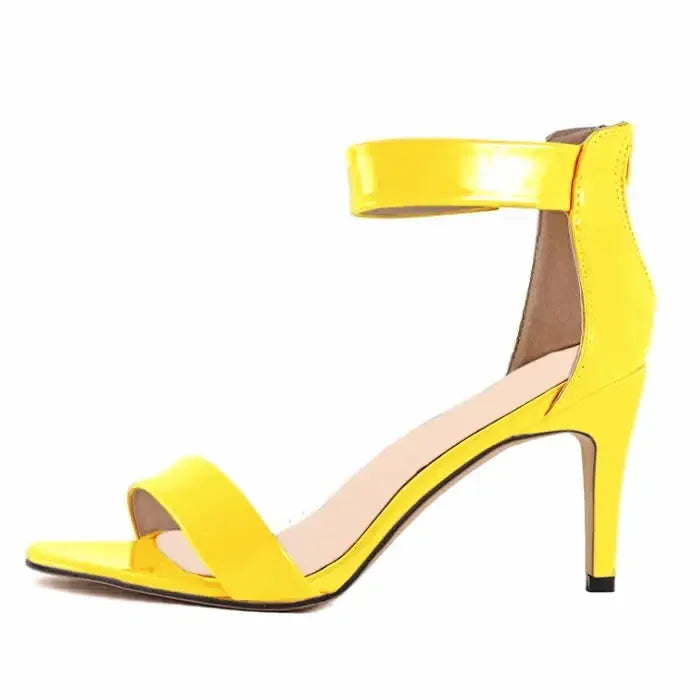 Sandals Stilettos 9cm Sexy Open Toe High Heels Buckle Thin Heel Ankle Strap Pumps Party Dress Wedding Shoes