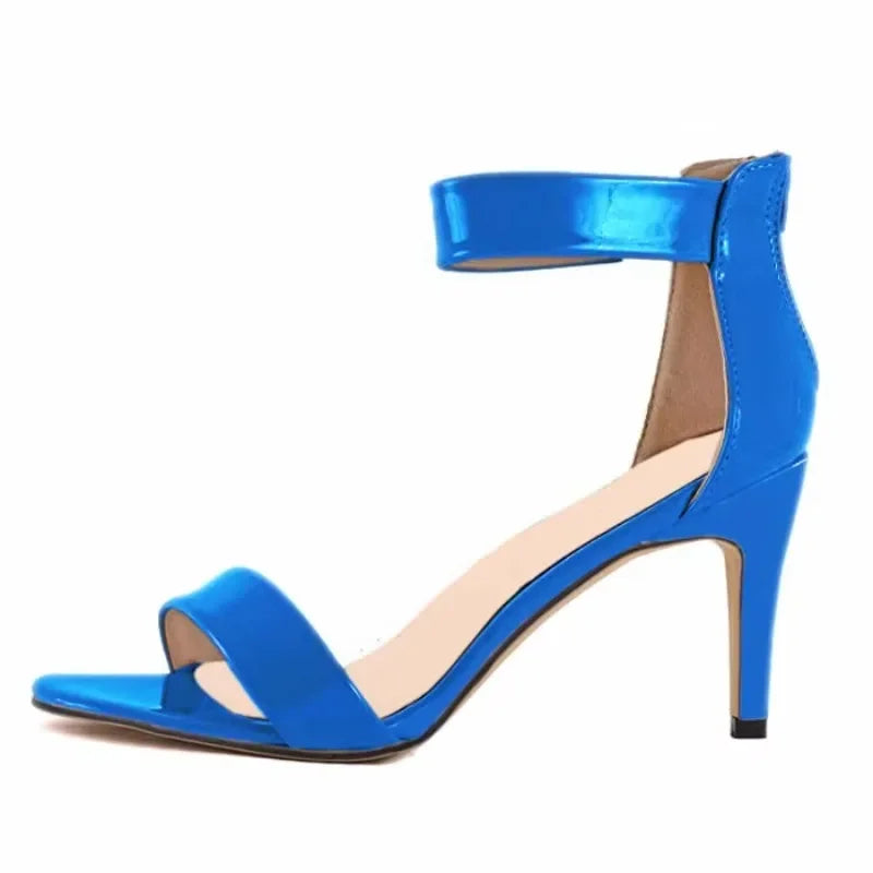 Sandals Stilettos 9cm Sexy Open Toe High Heels Buckle Thin Heel Ankle Strap Pumps Party Dress Wedding Shoes