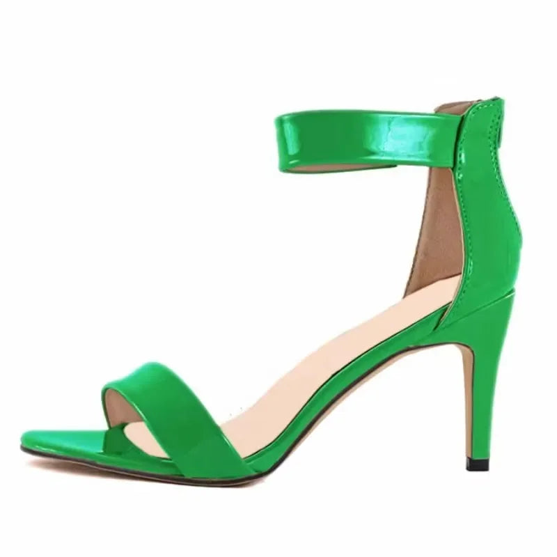 Sandals Stilettos 9cm Sexy Open Toe High Heels Buckle Thin Heel Ankle Strap Pumps Party Dress Wedding Shoes