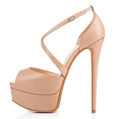 Sandals Stilettos Nightclub Sandal Ultra Bride 14cm Super High Heels Leather Platform Wedding Shoes