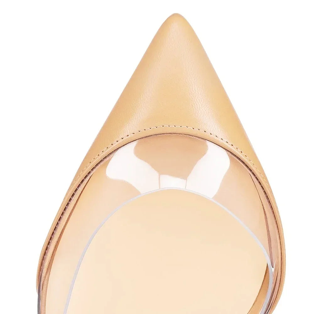 Stilettos Transparent PVC Pointed Toes High Heels Ankle Strap Sandal Party Dress Wedding Shoes