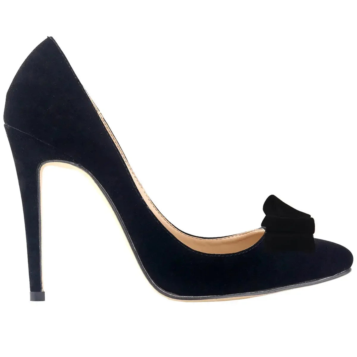 Stilettos Casual Pointed Toes Bow High Heels Shallow Elegant Lady Office Party Wedding Shoes Plus Size