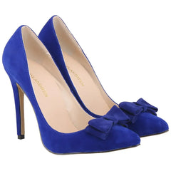 Stilettos Casual Pointed Toes Bow High Heels Shallow Elegant Lady Office Party Wedding Shoes Plus Size