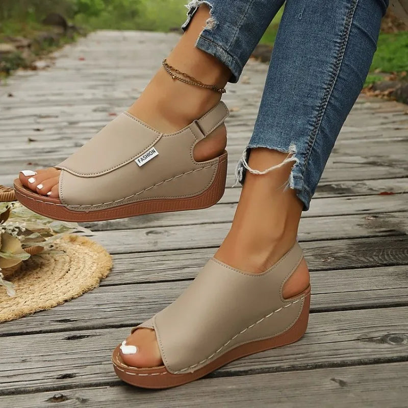 Wedge Sandals Sandals Open Toe Breathable Sandals Comfortable Buckle Woman Shoes Slides Women