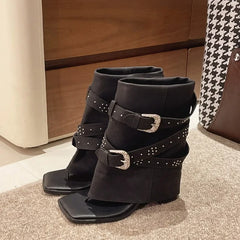Clip Toe Herringbone Cool Boots Designer BrBuckle Pants Punk Platform Sandals Pumps Shoes