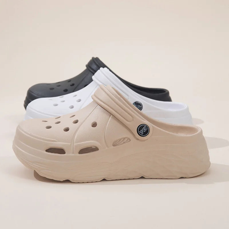 Platform Sandals Thick Sole Soft Eva Clogs Garden Shoes Hollow Out Non Slip Beach Sandals