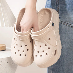 Platform Sandals Thick Sole Soft Eva Clogs Garden Shoes Hollow Out Non Slip Beach Sandals